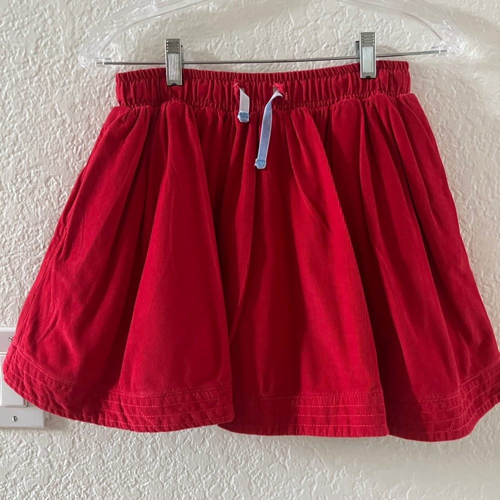 Girl’s Skirt, Mini Boden, Red with Floral interior, Size 11-12Y